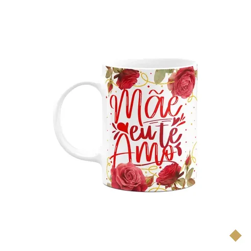 Caneca Floral Mães - Mãe Eu Te Amo - M2 - 325ml