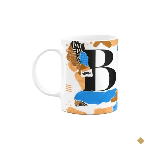 Caneca Do Pai - Inicial Do Nome Letra B - Bg-blue