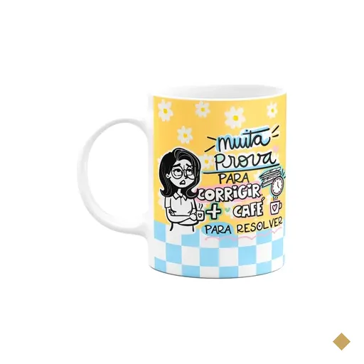 Caneca Professores - Muita Prova Pra Corrigir - Bg-yellow