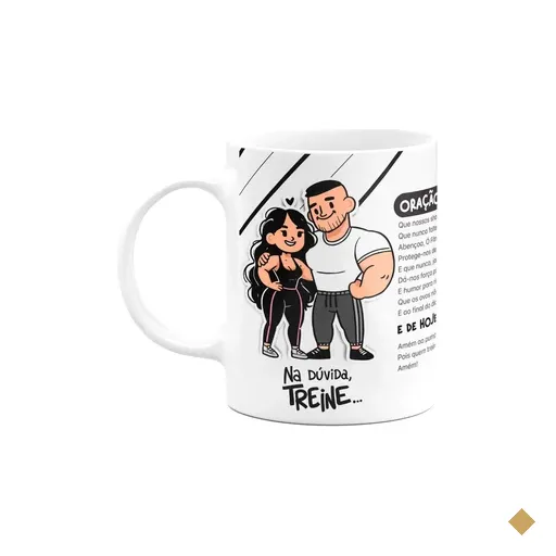 Caneca Namorados - Casal Fitness - Oração Fitness - M2