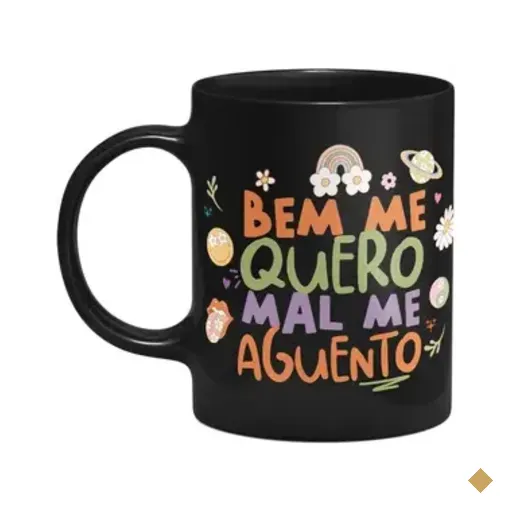 Caneca Vibes - Bem Me Quero, Mal Me Aguento - Preta