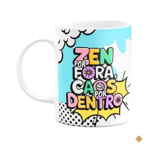 Caneca Divertida - Zen Por Fora, Caos Por Dentro