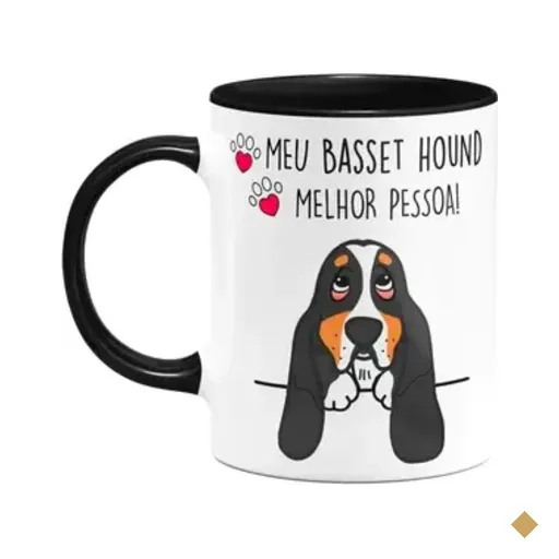 Caneca Dog - Meu Basset Hound, Melhor Pessoa! B-black - M2
