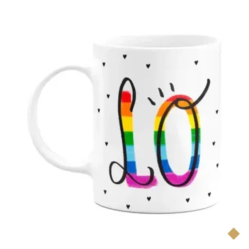 Caneca Namorados - Love Lgbt - 325ml - Branca