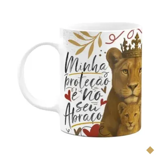 Caneca Mãe Leoa - Minha Proteção É No Seu Abraço - 325ml