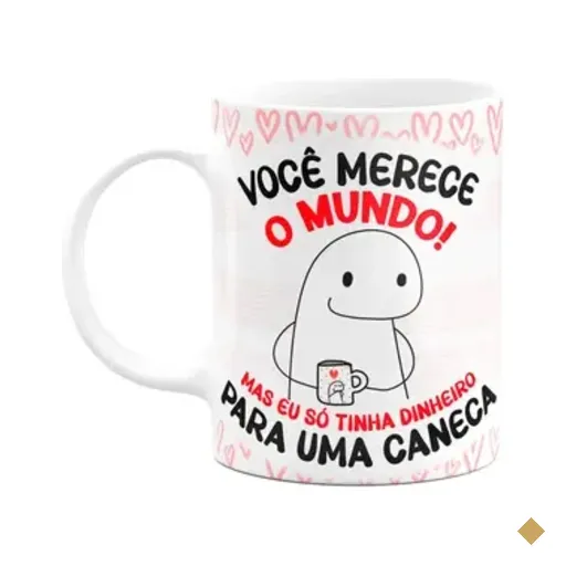 Caneca Florkito Namorados - Você Merece O Mundo
