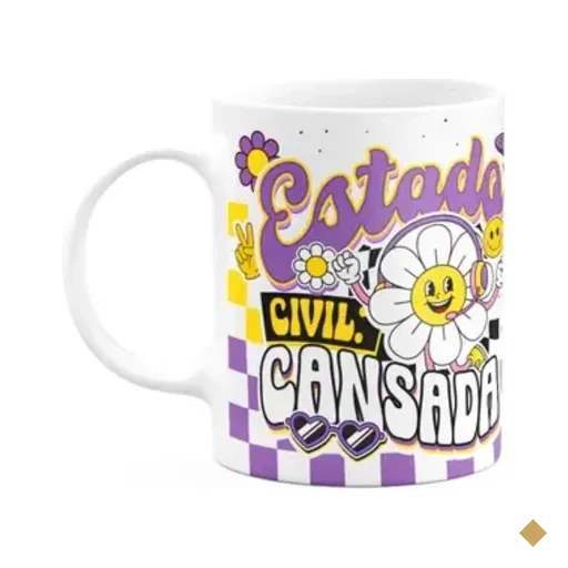 Caneca Divertida Vibes - Estado Civil: Cansada! - 325ml