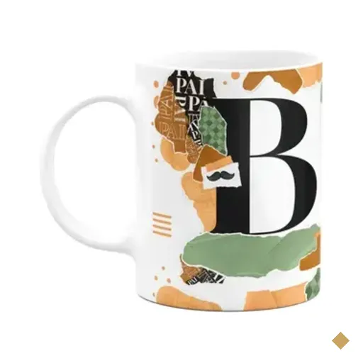 Caneca Do Pai - Inicial Do Nome Letra B - Bg-green