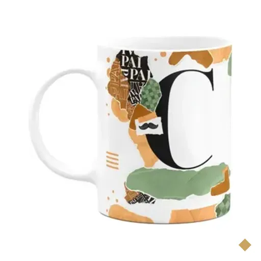 Caneca Do Pai - Inicial Do Nome Letra C - Bg-green
