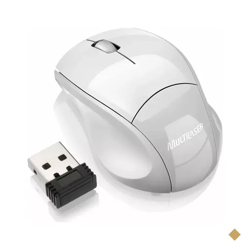 Multilaser Óptico 1000dpi USB Wireless Receptor Nano Branco