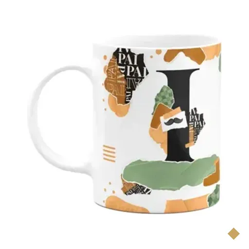 Caneca Do Pai - Inicial Do Nome Letra I - Bg-green