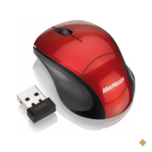 Multilaser Óptico 1000dpi USB Wireless Receptor Nano Vermelho