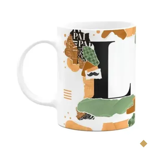 Caneca Do Pai - Inicial Do Nome Letra L - Bg-green