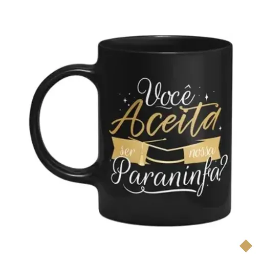 Caneca Formatura - Você Aceita Ser Nossa Paraninfa? - Preta