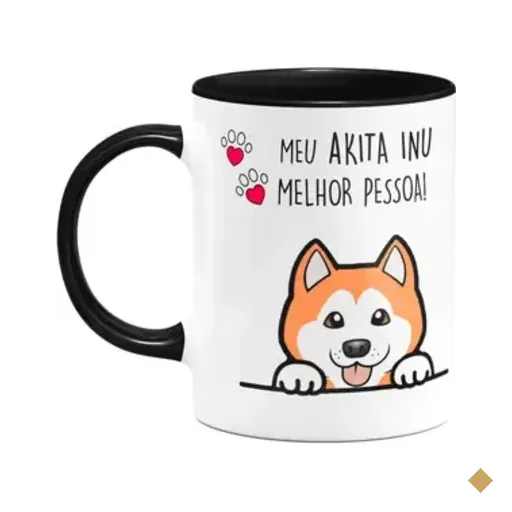 Caneca Dog - Meu Akita Inu, Melhor Pessoa! B-black