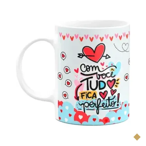 Caneca Namorados - Com Tudo Fica Perfeito - Puglove