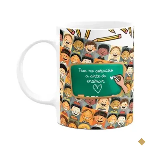Caneca Professor -tem No Coração A Arte De Ensinar