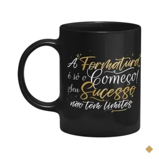 Caneca Formatura - A Formatura É Só O Começo - Preta