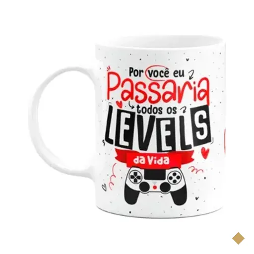 Caneca Namorados Gamer - Passaria Todos Os Levels Da Vida