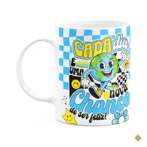 Caneca Divertida Vibes - Cada Dia, Uma Nova Chance - 325ml