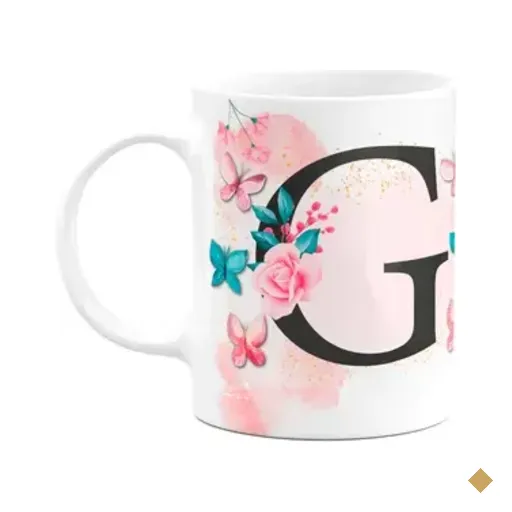 Caneca Butterfly - Inicial Do Nome Letra G - 325ml