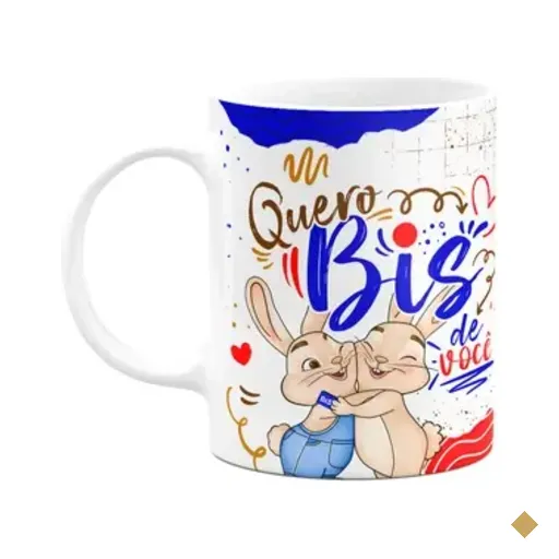 Caneca Páscoa Doce - Quero Bis De Você - 325ml
