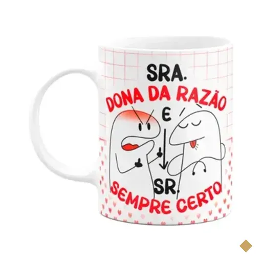 Caneca Florkito Namorados - Sra. Da Razão E Sr. Sempre Certo