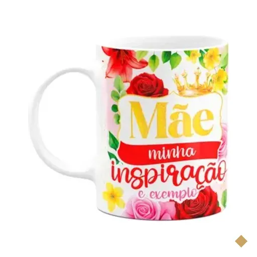 Caneca Floral Mães - Mãe, Minha Inspiração E Exemplo