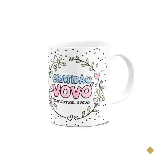 Caneca Avós - Gratidão Vovó - Feliz Dia Dos Avós!