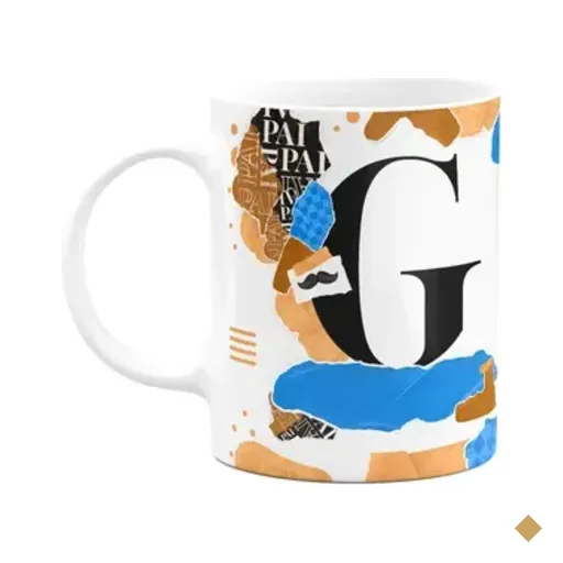 Caneca Do Pai - Inicial Do Nome Letra G - Bg-blue