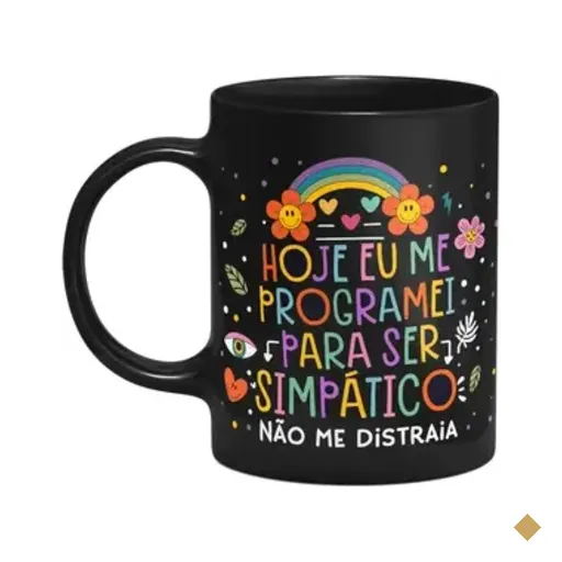 Caneca Vibes - Me Programei Para Ser Simpatico - Preta