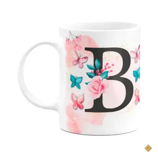 Caneca Butterfly - Inicial Do Nome Letra B - 325ml