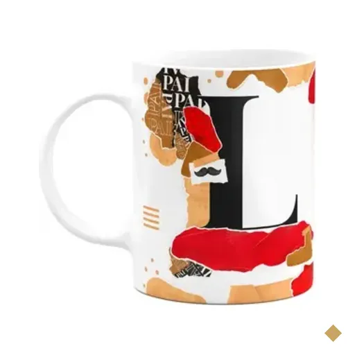 Caneca Do Pai - Inicial Do Nome Letra L - Bg-red