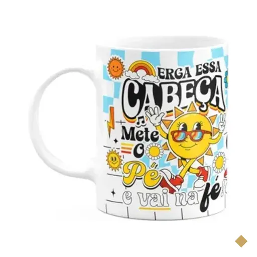 Caneca Divertida Vibes - Erga Essa Cabeça, Mete O Pé!