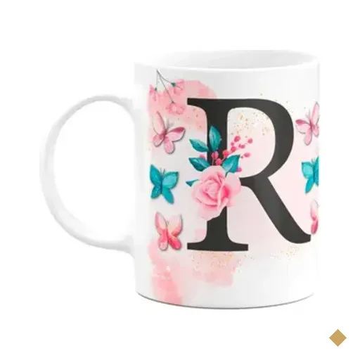 Caneca Butterfly - Inicial Do Nome Letra R - 325ml