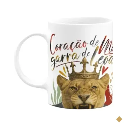 Caneca Mãe Leoa - Coração De Mãe, Garra De Leão - 325ml
