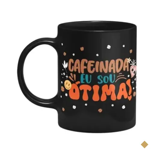 Caneca Vibes - Cafeinada Eu Sou Ótima - Preta