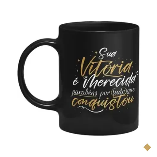Caneca Formatura - Sua Vitória É Merecida - Preta
