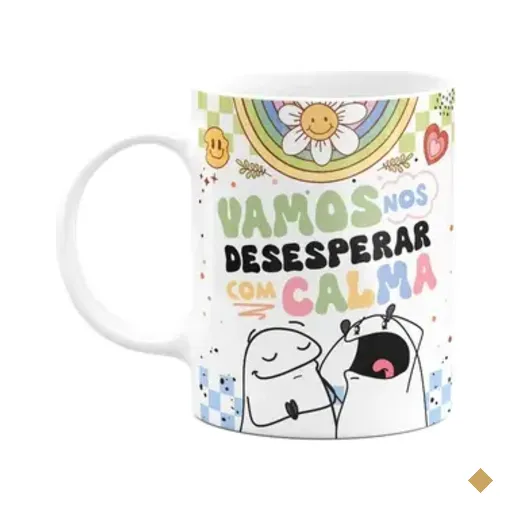 Caneca Flork Vibes - Vamos Nos Desesperar Com Calma - 325ml