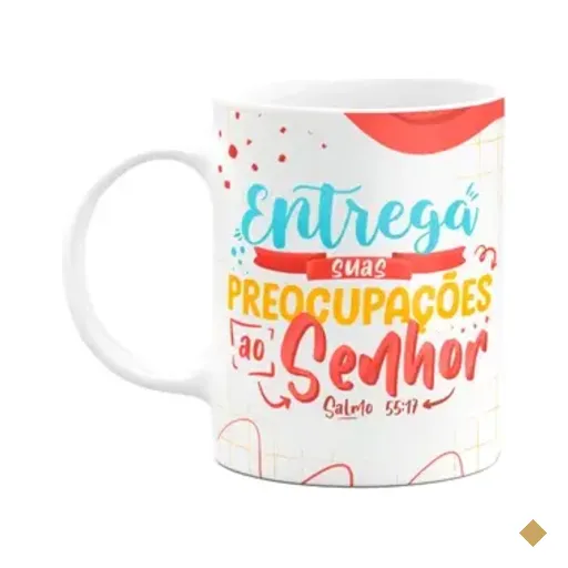 Caneca Salmo 55:17 - Entrega As Suas Preocupações Ao Senhor