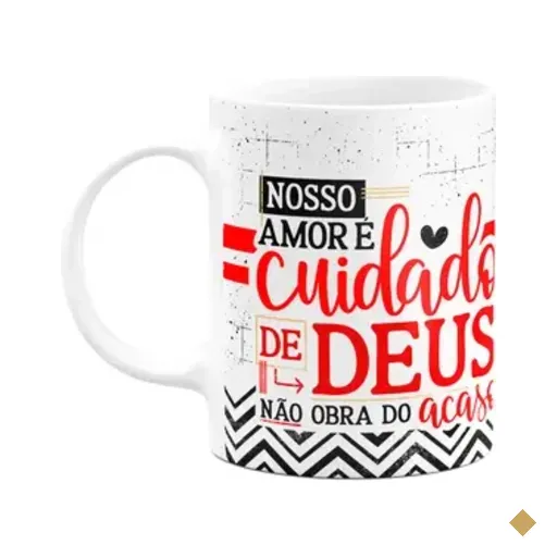 Caneca Namorados Laços - Nosso Amor É Cuidado De Deus