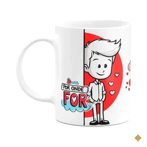 Caneca Namorados - Por Onde For, Quero Ser Seu Par!  M3