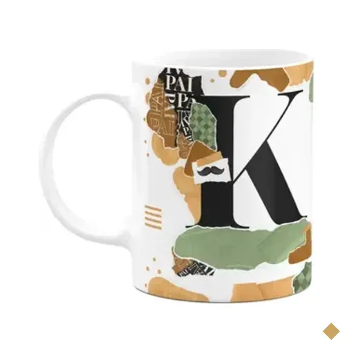 Caneca Do Pai - Inicial Do Nome Letra K - Bg-green