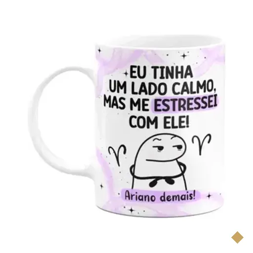 Caneca Flork Signos Áries - Ariano Demais! 325ml