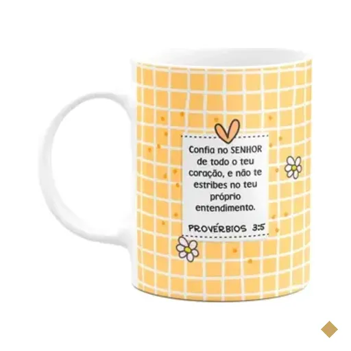 Caneca Religiosa Versículos - Provérbios 3:5 - 325ml