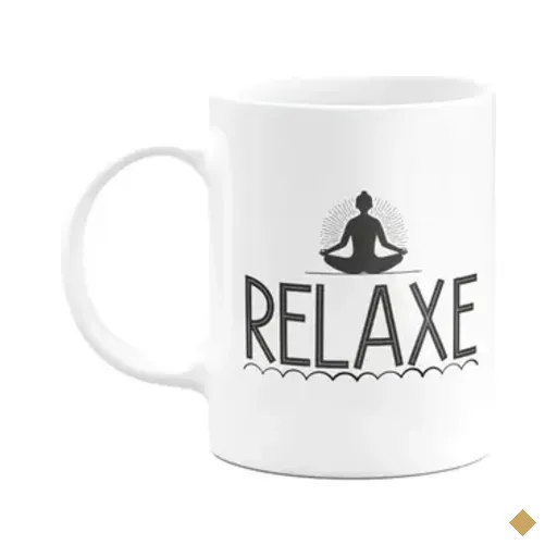 Caneca Motivação - Relaxe - 325ml - Branca
