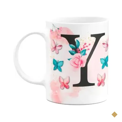 Caneca Butterfly - Inicial Do Nome Letra Y - 325ml