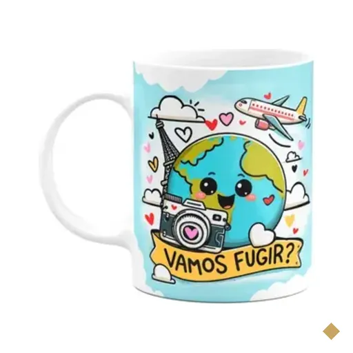 Caneca Namorados - Vamos Fugir? - 325ml Branca