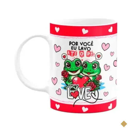 Caneca Namorados - Por Vc Eu Lavo Até O Pé - Mozão