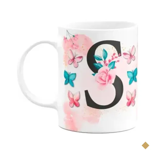Caneca Butterfly - Inicial Do Nome Letra S - 325ml